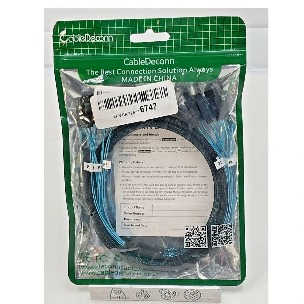 CableDeconn SATA Cables 4 Pack Black and‎ Blue